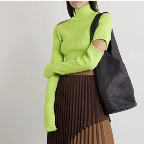 Andersson Bell Jessica Embellished Cutout Neon Cable-Knit Turtleneck Sweater - Picture 1 of 16